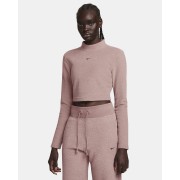 Nike Sportswear Phoenix Plush Womens Slim Mock-Neck Long-Sleeve Cropped Cozy Fleece Top FN3619-208