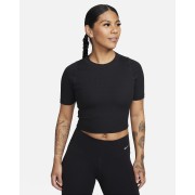 Nike Zenvy Rib Womens Dri-FIT Short-Sleeve Cropped Top FN7467-010