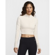 Nike Sportswear Chill Knit Womens Slim Long-Sleeve Cropped Sweater 1/2-Zip Top FN4689-104