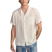Mens Lucky Brand Linen Camp Collar Short Sleeve Shirt 9972991_43247