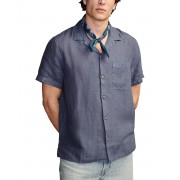Mens Lucky Brand Linen Camp Collar Short Sleeve Shirt 9972991_12119