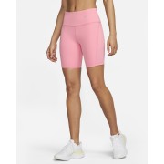 Nike Womens Tight mid-Rise Ribbed-Panel Running Shorts with Pockets DX2951-611