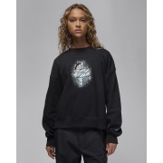 Nike Jordan Brooklyn Fleece Womens Graphic Crew-Neck Sweatshirt FD7157-010